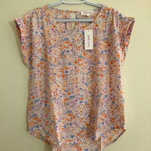 Pink floral Short sleeve Summer tees
